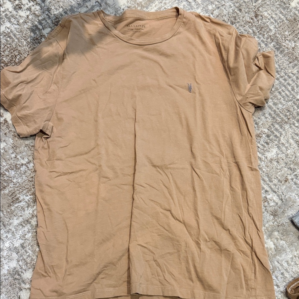 All Saints Light Brown Short Sleeve Tee